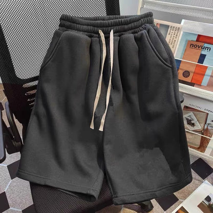 Retro Solid Color Men's Loose And Simple Casual Shorts