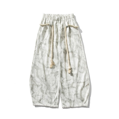 Mens Plus-Size Japanese-Hong Kong Style Tie-Dye Casual Sweatpants