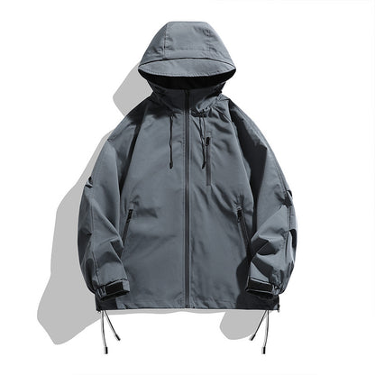 Mens Sportswear Trench Coat With A Hood