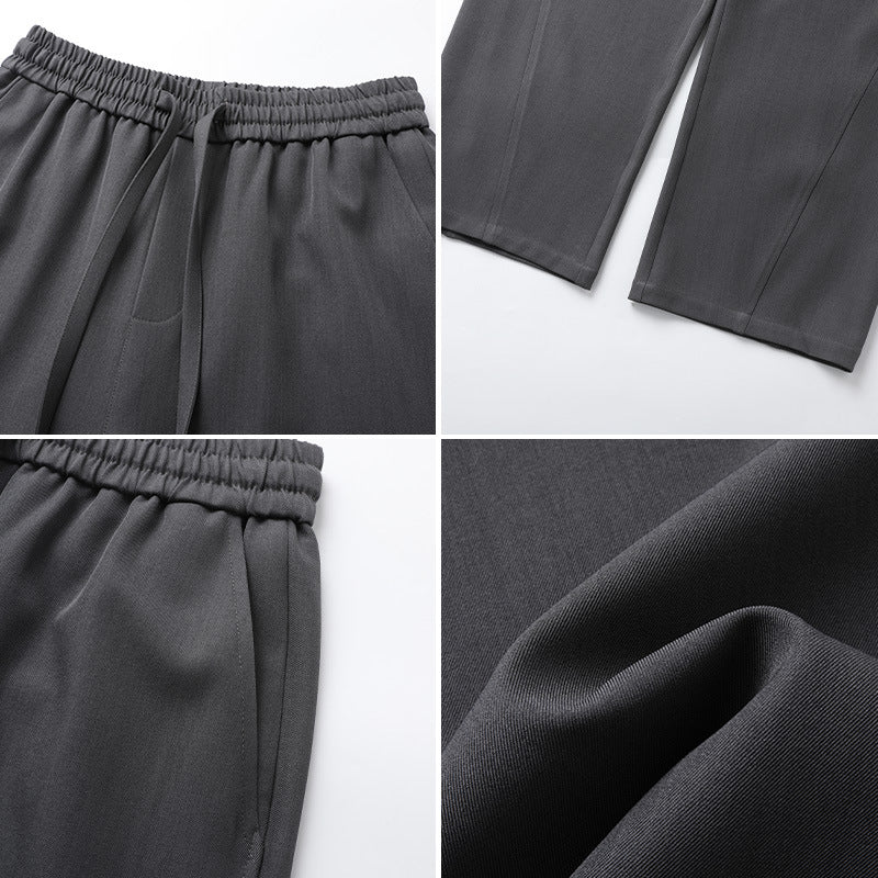 Mens Casual Pants Solid-color Straight-leg Loose Sweatpants