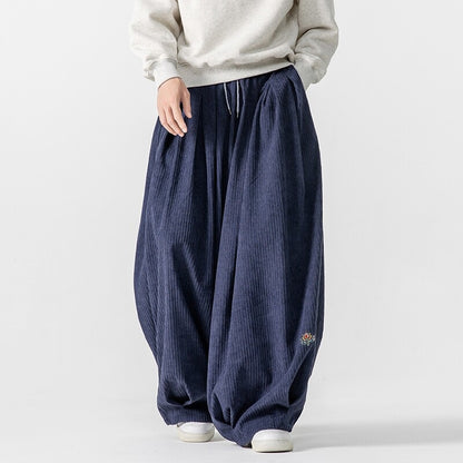 New Corduroy Men's Straight Sweatpants Autumn And Winter Japanese Style