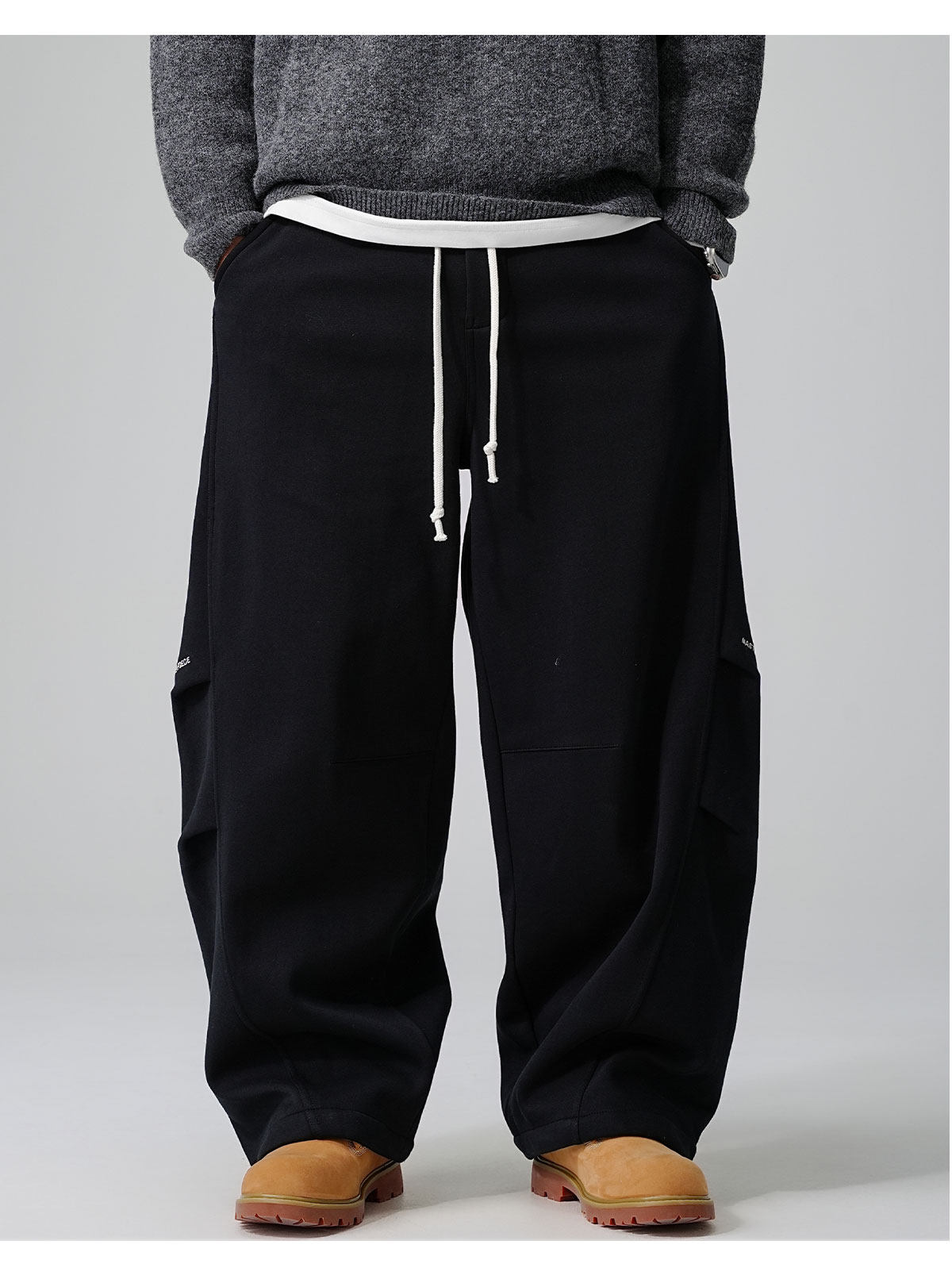 Winter High-end Fleece-lined, Extra-thick Wide-leg Sabre Pants