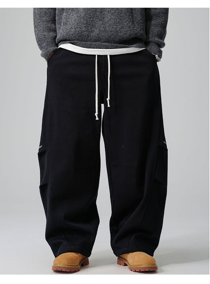 Winter High-end Fleece-lined, Extra-thick Wide-leg Sabre Pants