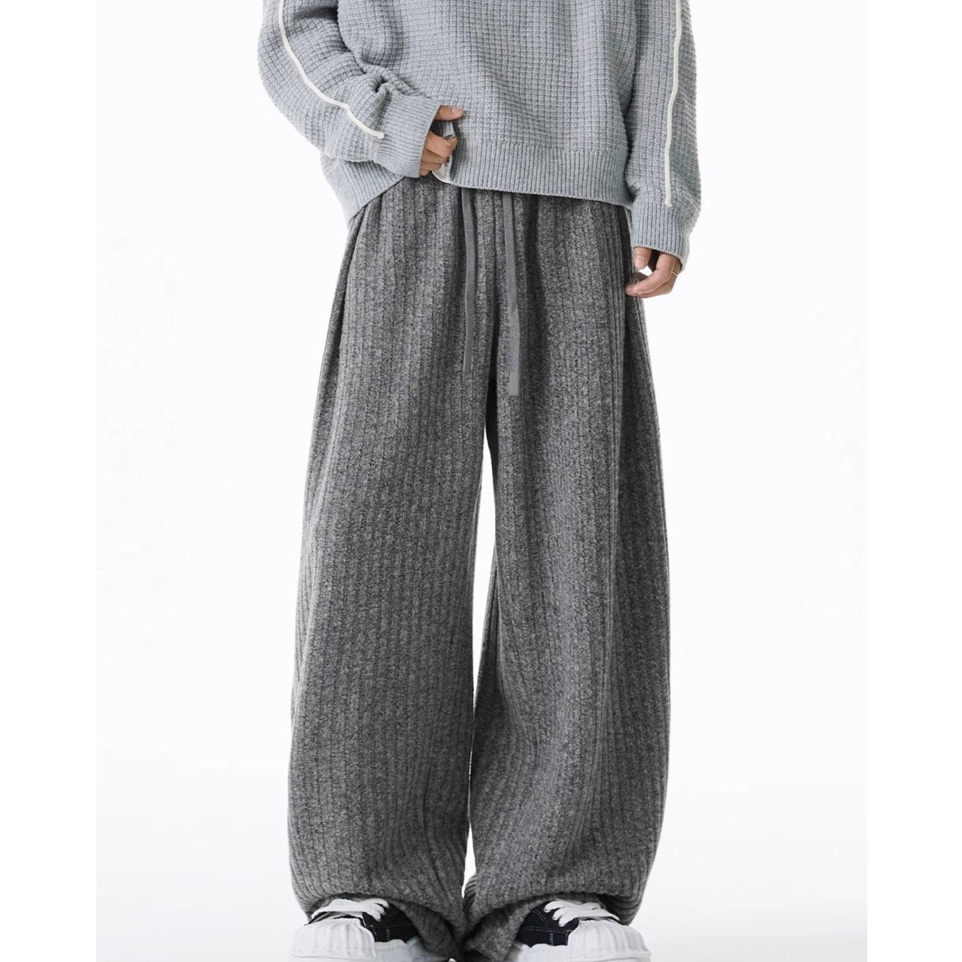 Relaxed Casual Versatile Drawstring Dropcrotch Straightleg Pants