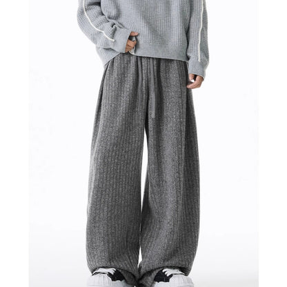 Relaxed Casual Versatile Drawstring Dropcrotch Straightleg Pants