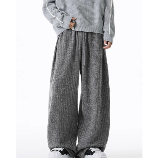 Relaxed Casual Versatile Drawstring Dropcrotch Straightleg Pants