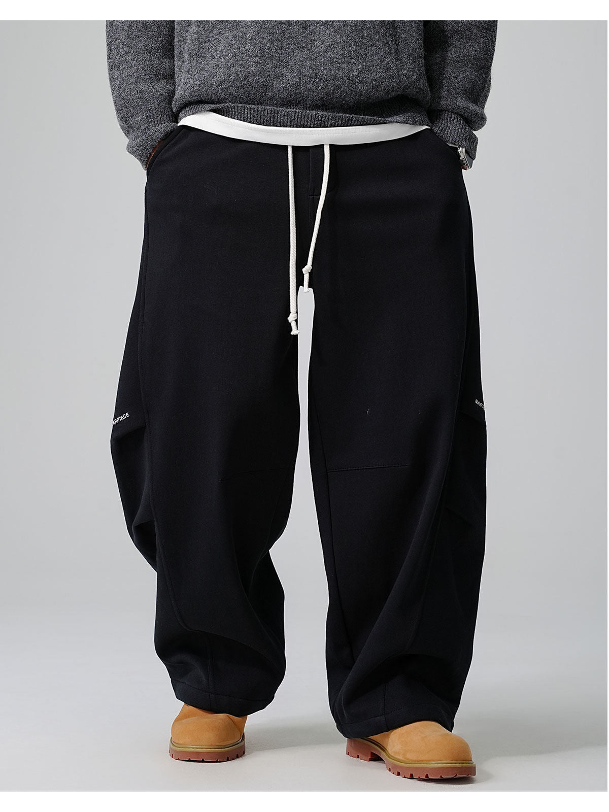 Winter High-end Fleece-lined, Extra-thick Wide-leg Sabre Pants