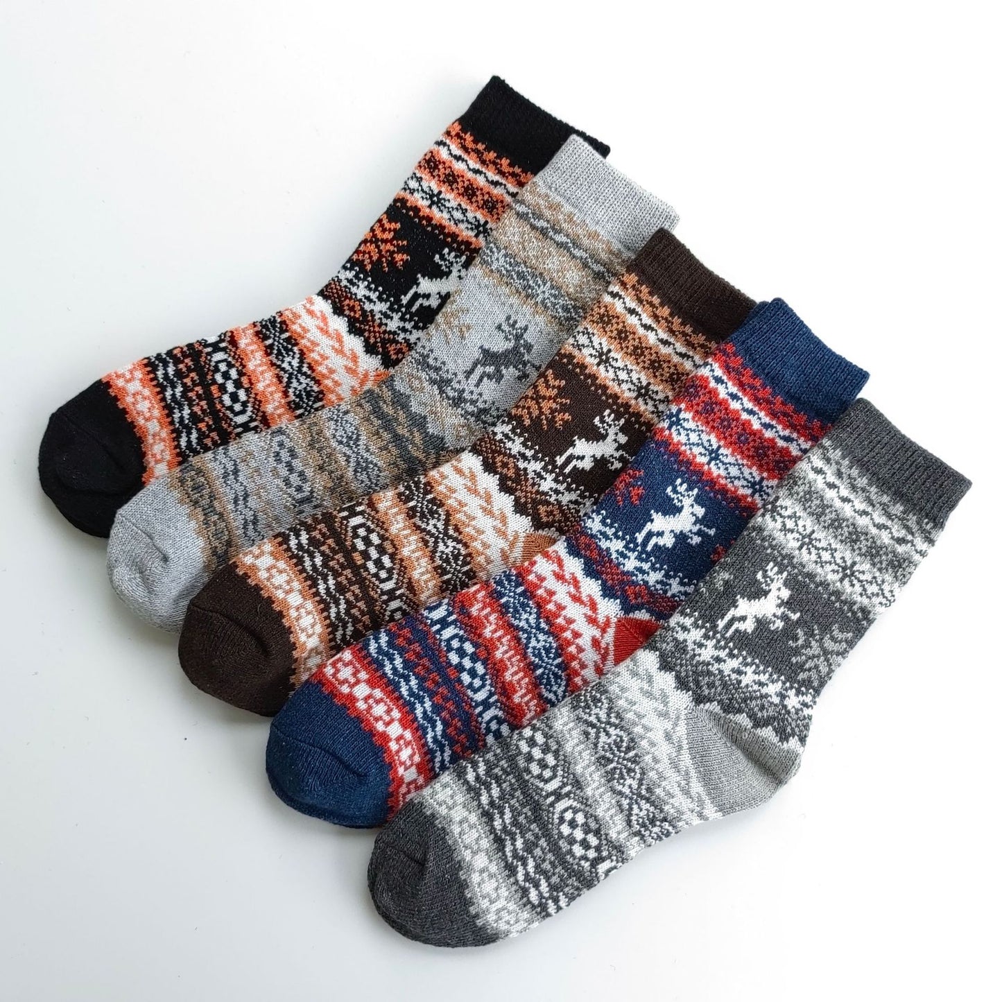 Mens Socks Vintage Ethnic-style Wool Socks For Winter