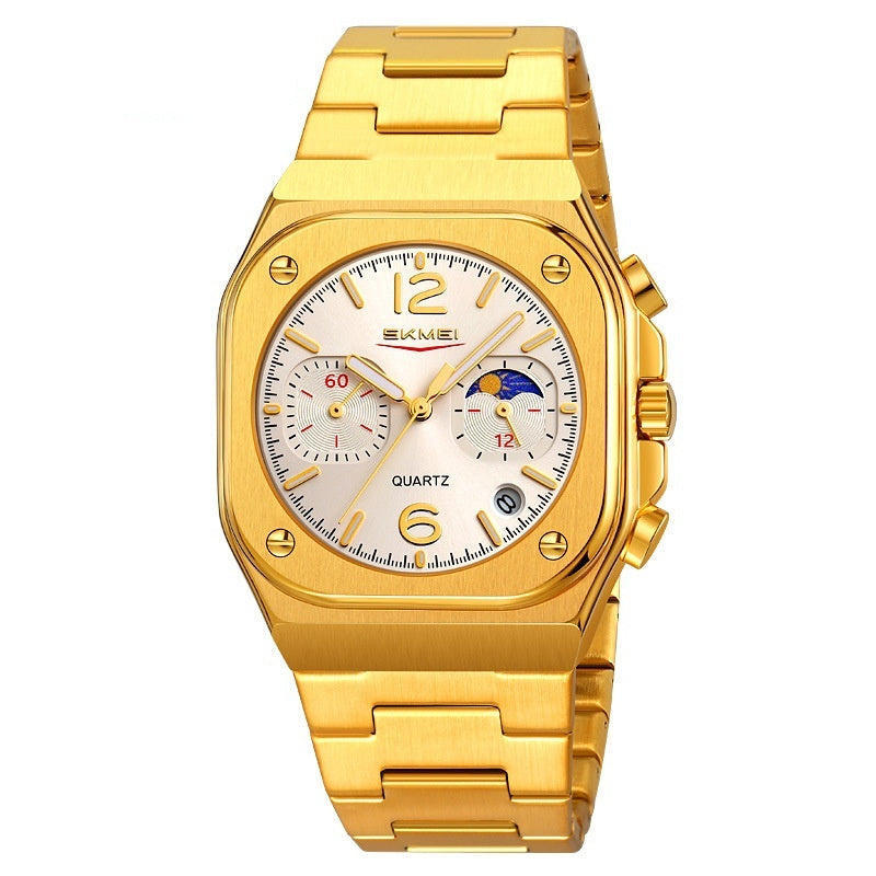 Mens Casual Waterproof Multifunctional Business Quartz Watch