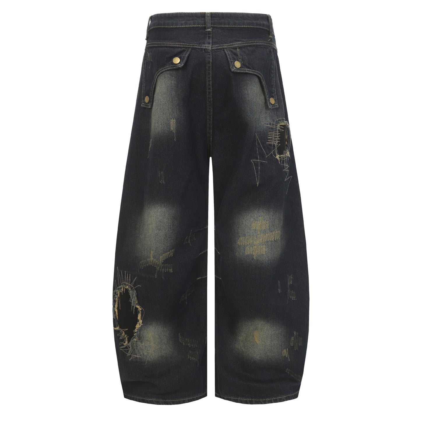 Major Post-apocalyptic Patch High-street Jeans With A Relaxed Wide-leg Fit