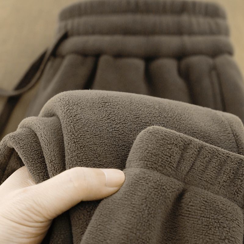 Men's Double-sided Fleece Jogger Pants With Drawstring And Extra-thick Lining