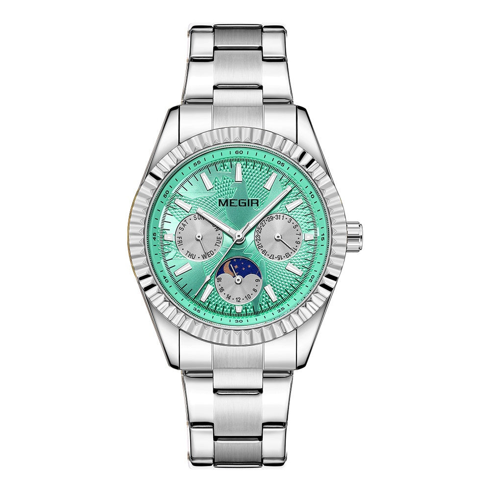 Lunar Phase Business Steel-Strap Waterproof Quartz Men's Watch