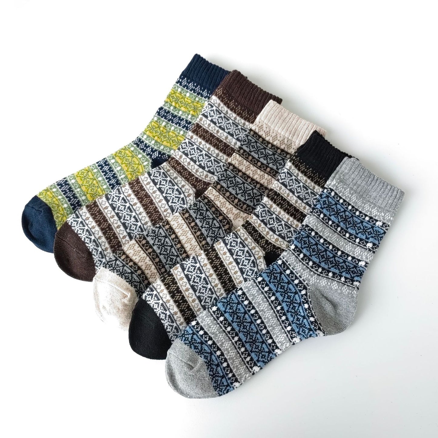 Mens Socks Vintage Ethnic-style Wool Socks For Winter