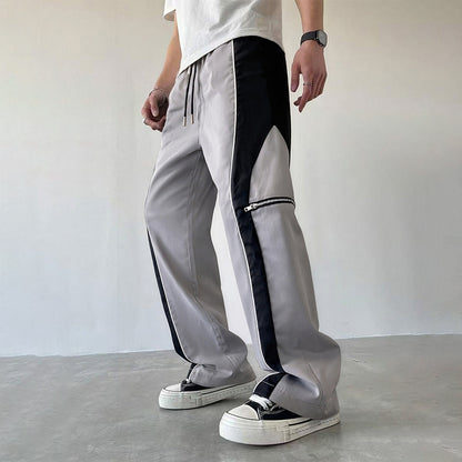 Stylish Casual Pants With A Personalized Patchwork Design And Trendy Zipper Detailing