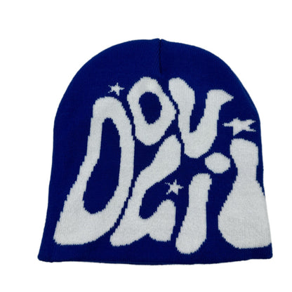 Outdoor Retro Sports Star Letter Jacquard Knitted Hat