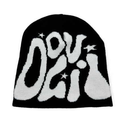Outdoor Retro Sports Star Letter Jacquard Knitted Hat