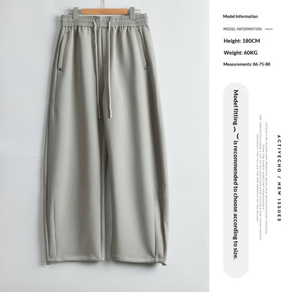 Mens Straight-Leg Sweatpants FallWinter Loose Wide-Leg Design