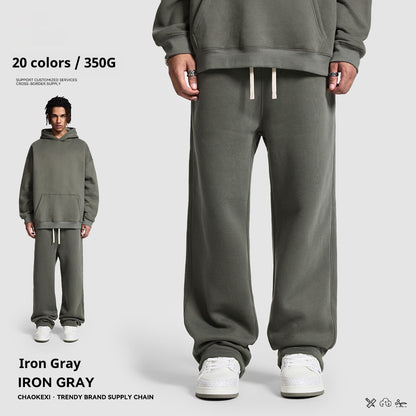 Mens Casual Sporty Solid-color Loose-fitting Sweatpants