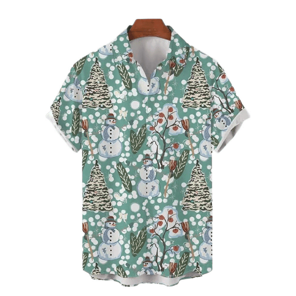 Mens Casual Stylish Lapel Shirt Top