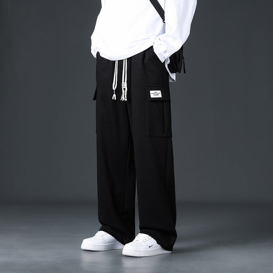 Mens Casual Pants Loose Draping And Wide-leg
