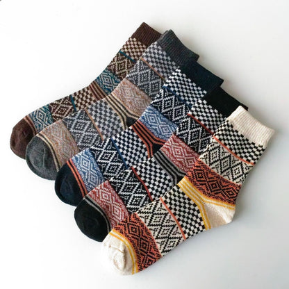 Mens Socks Vintage Ethnic-style Wool Socks For Winter