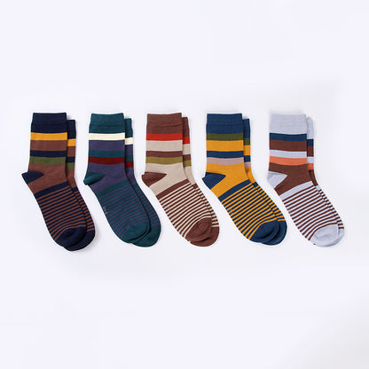 Mens Cotton Over-the-Knee Socks With Colorful StripesA Stylish AutumnWinter Fashion Essential