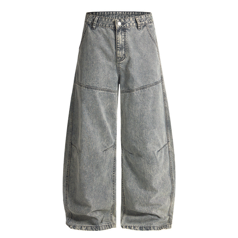 Contoured Scimitar-shaped Casual Loose Wide-leg Pants