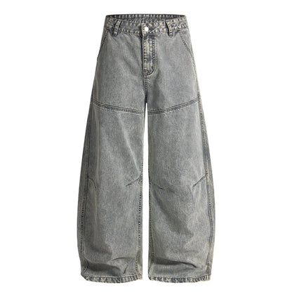 Contoured Scimitar-shaped Casual Loose Wide-leg Pants
