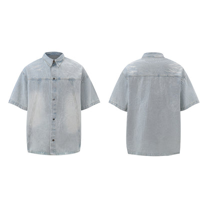 American-style Vintage Washed Summer Loose-fitting Versatile Top And Shorts Set