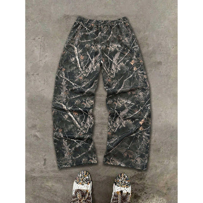 New Stylish Casual Pants With A Branch-pattern Print