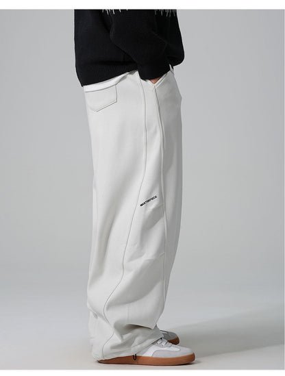 Winter High-end Fleece-lined, Extra-thick Wide-leg Sabre Pants