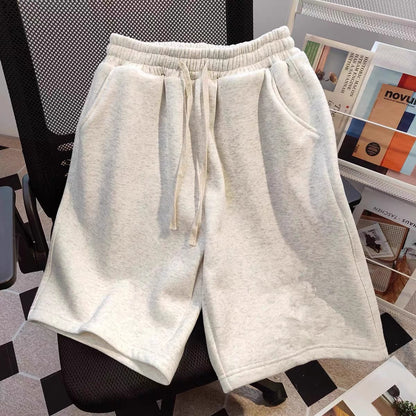 Retro Solid Color Men's Loose And Simple Casual Shorts