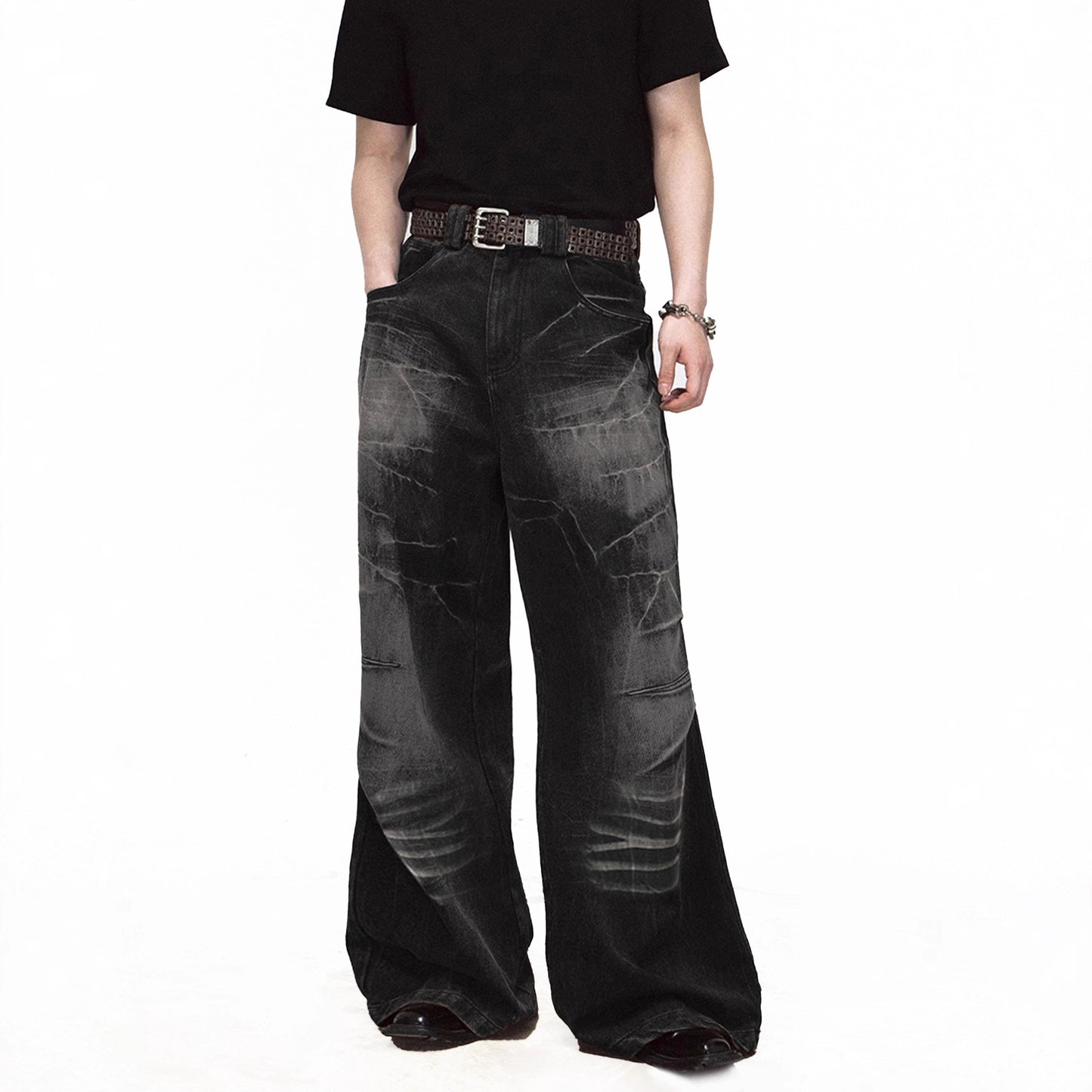 Cracked Flared Pants For Men And Women