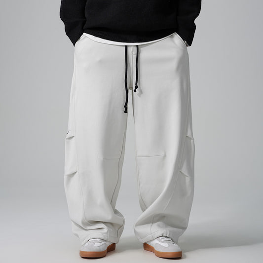 Winter High-end Fleece-lined, Extra-thick Wide-leg Sabre Pants