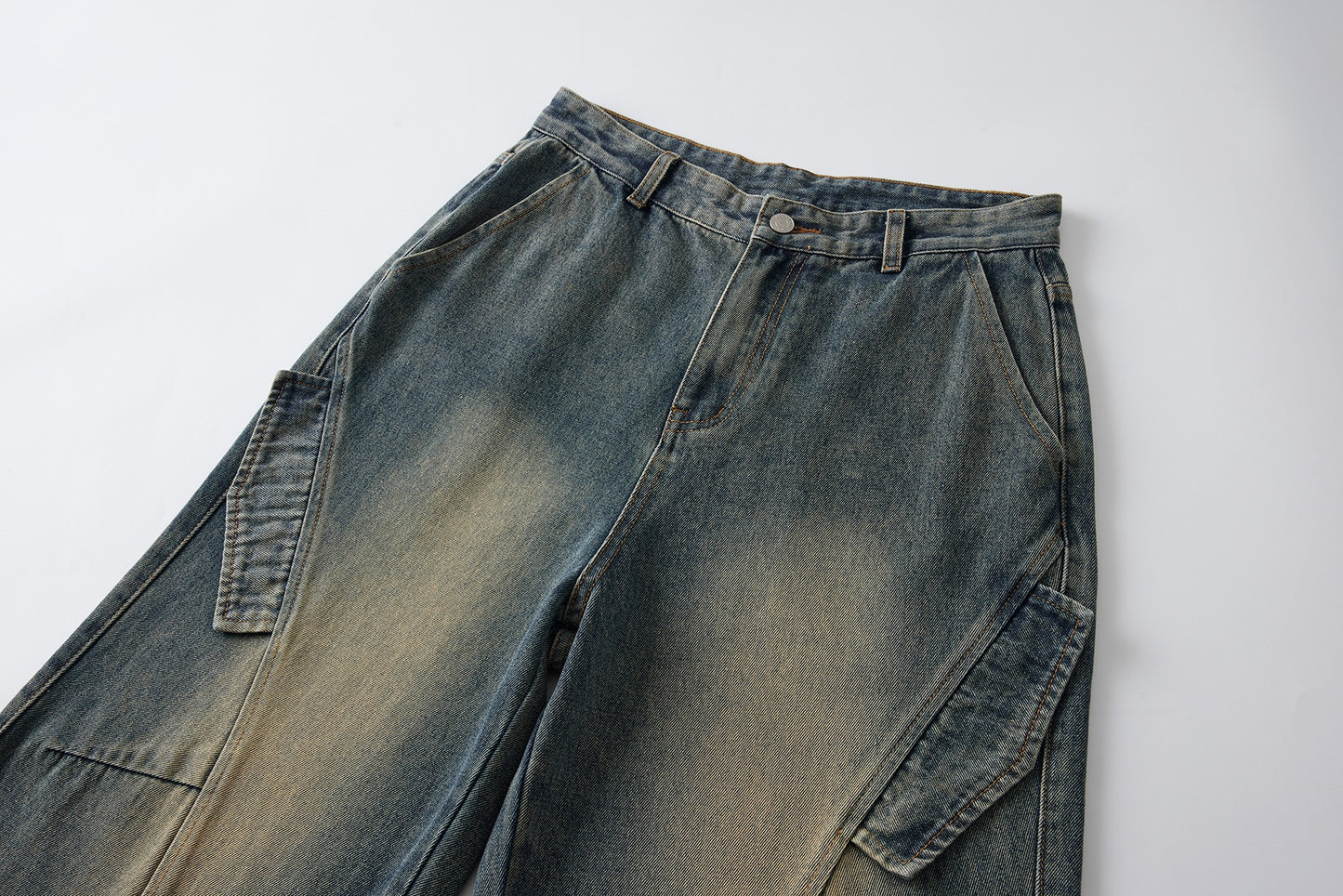 Mens Retro Nostalgic Loose Fit Straight Jeans