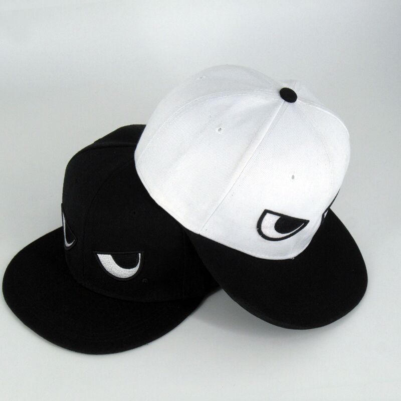 Casual Flat-brimmed Cap Black And White Eyes Hip Hop Hat