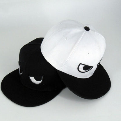 Casual Flat-brimmed Cap Black And White Eyes Hip Hop Hat