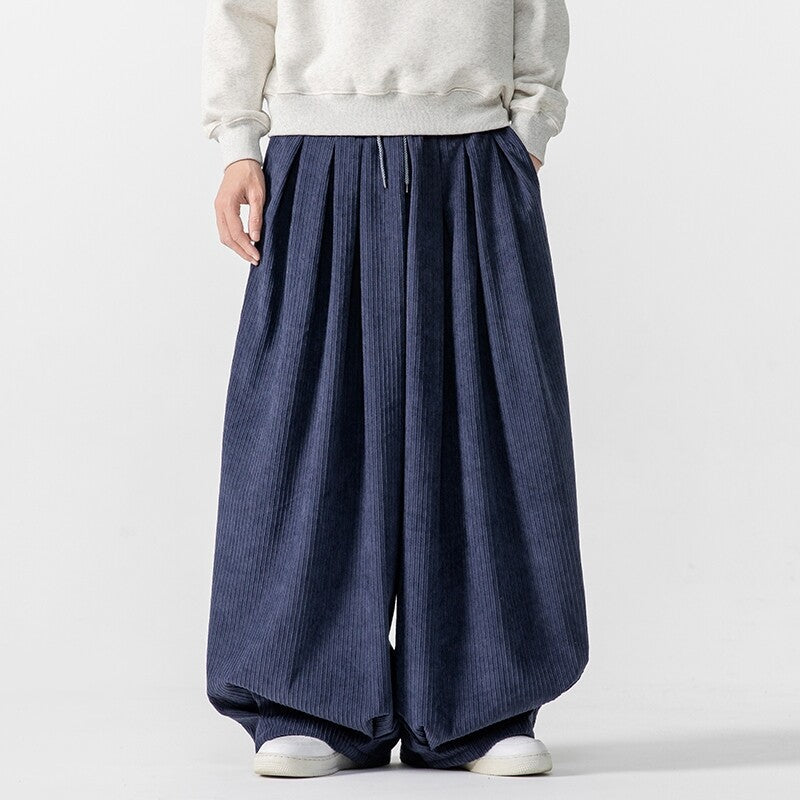 New Corduroy Men's Straight Sweatpants Autumn And Winter Japanese Style