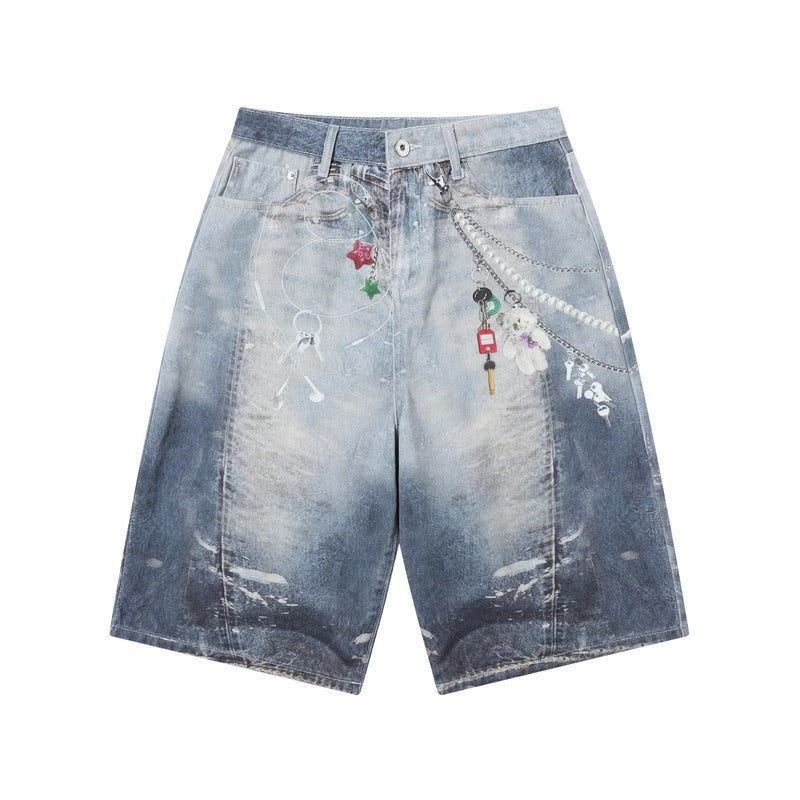 Men's Summer New Straight American Style Loose Casual Capri Pants
