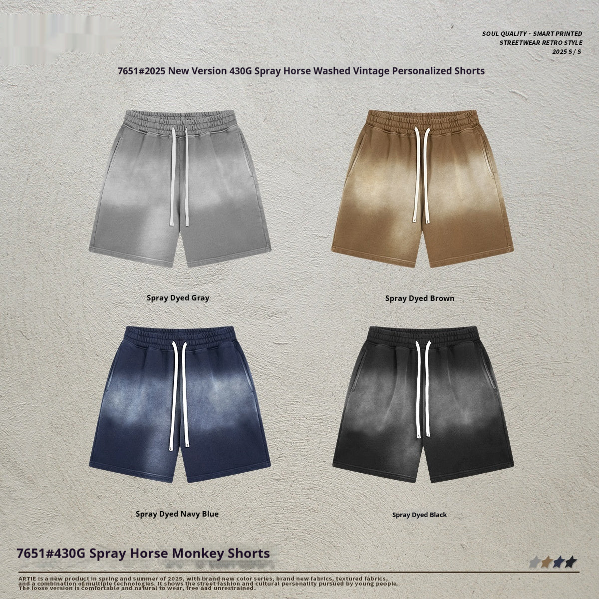 Aged-style American Retro Mens Short-sleeve And Shorts Set