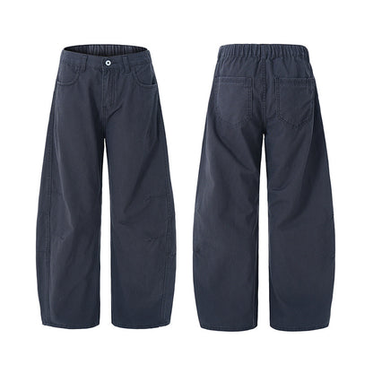 Mens Loose-Fit American-Style Retro Pleated Culottes