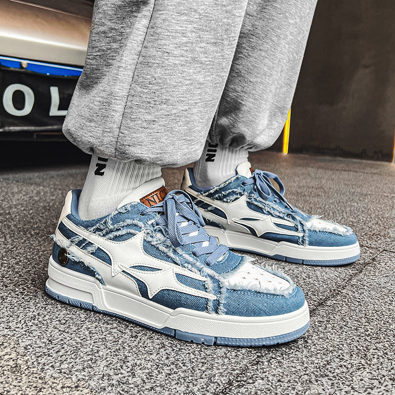 New Men's Casual Fashion Denim Board Shoes Canvas Shoes Student Youth Comfortable Men's Shoes