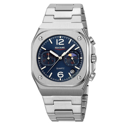 Mens Casual Waterproof Multifunctional Business Quartz Watch