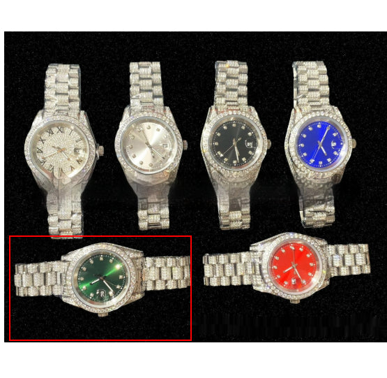 Mens Round Quartz Watch With A Steel Bracelet And A Diamond-encrusted Dial