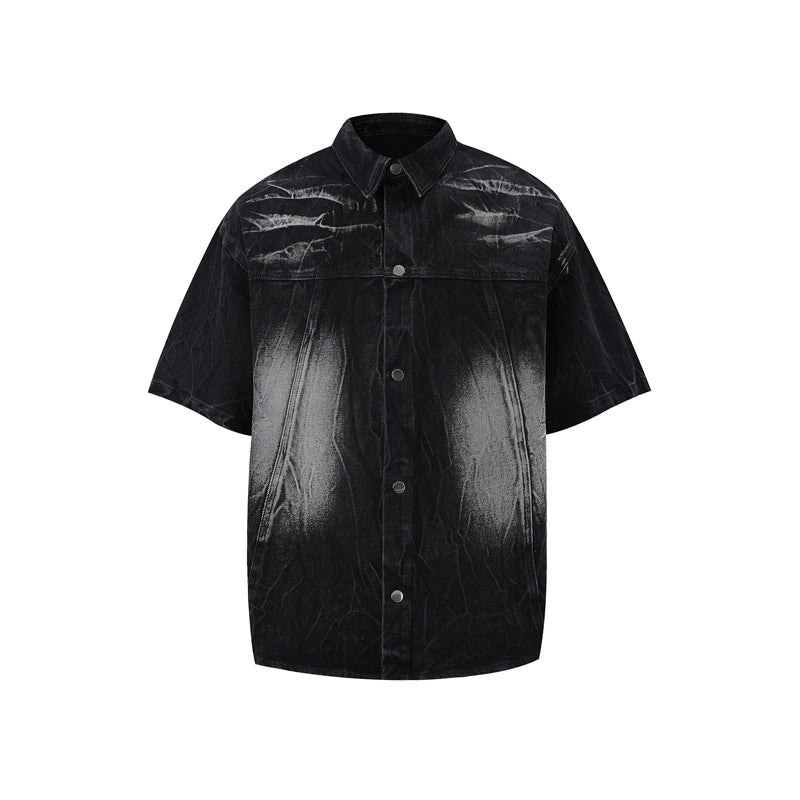 American-style Vintage Washed Summer Loose-fitting Versatile Top And Shorts Set