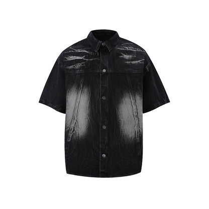 American-style Vintage Washed Summer Loose-fitting Versatile Top And Shorts Set