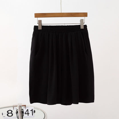 Loose-fitting, Plus-size Cotton Twill Shorts With Pockets