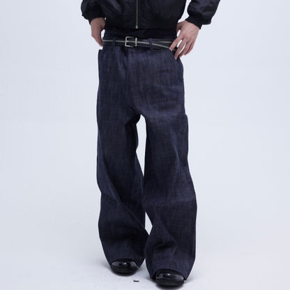Textured Three-dimensional Loose-fitting Straight-leg Trousers