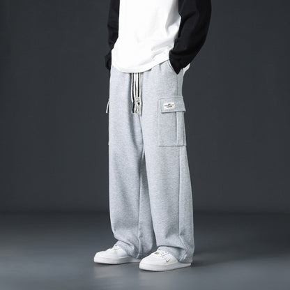 Mens Casual Pants Loose Draping And Wide-leg