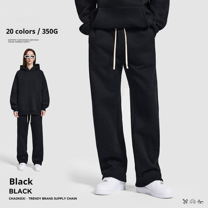 Mens Casual Sporty Solid-color Loose-fitting Sweatpants